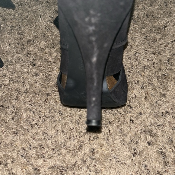 Pedro Garcia Charlie Women's Black Suede Peep Toe Cut Out Booties Size 40 1/2 - Picture 9 of 9